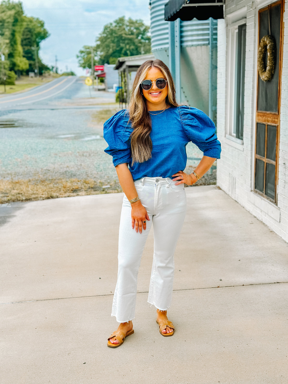 White Crop Flare Jeans