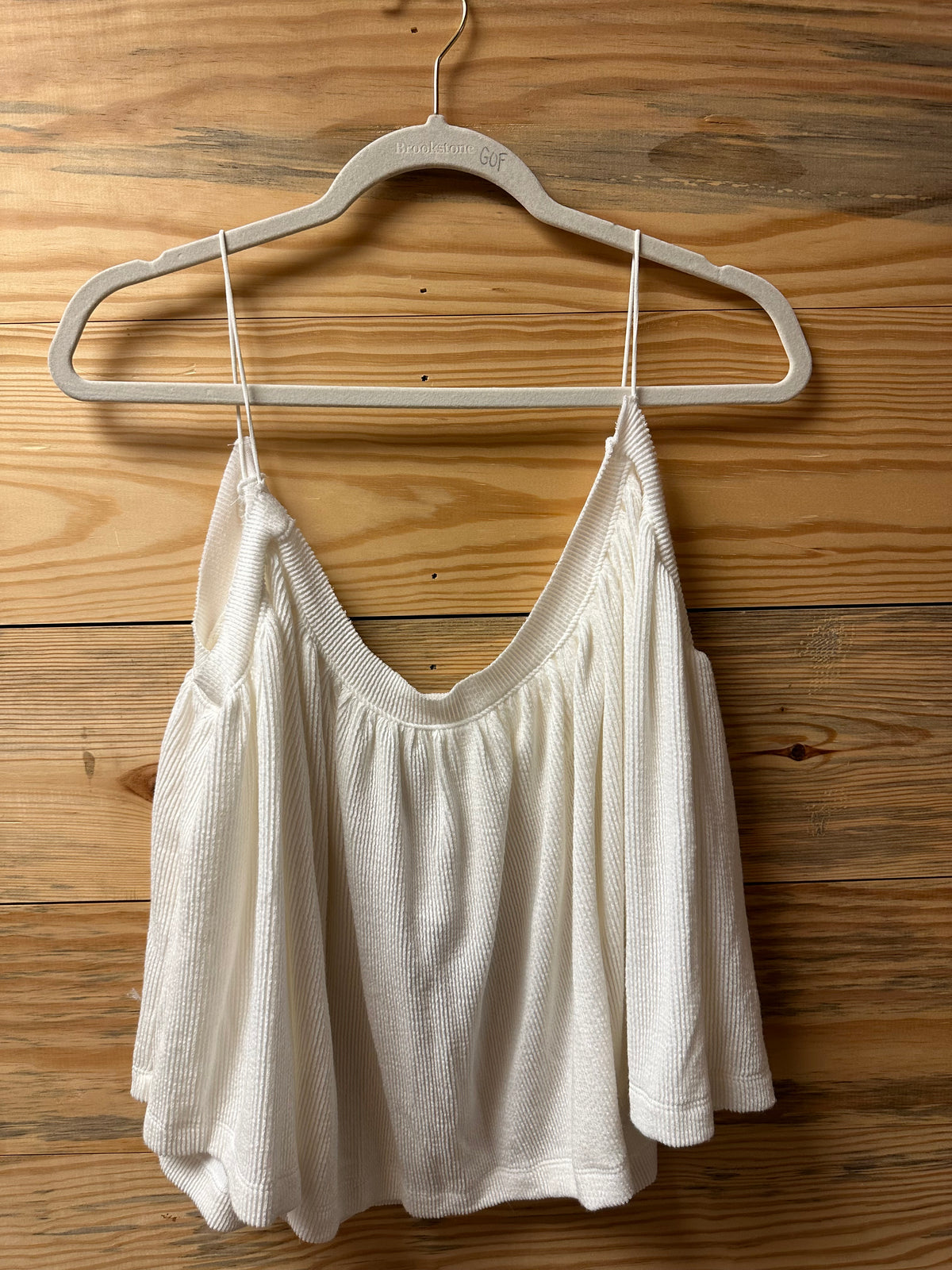 White Ruffle Tank