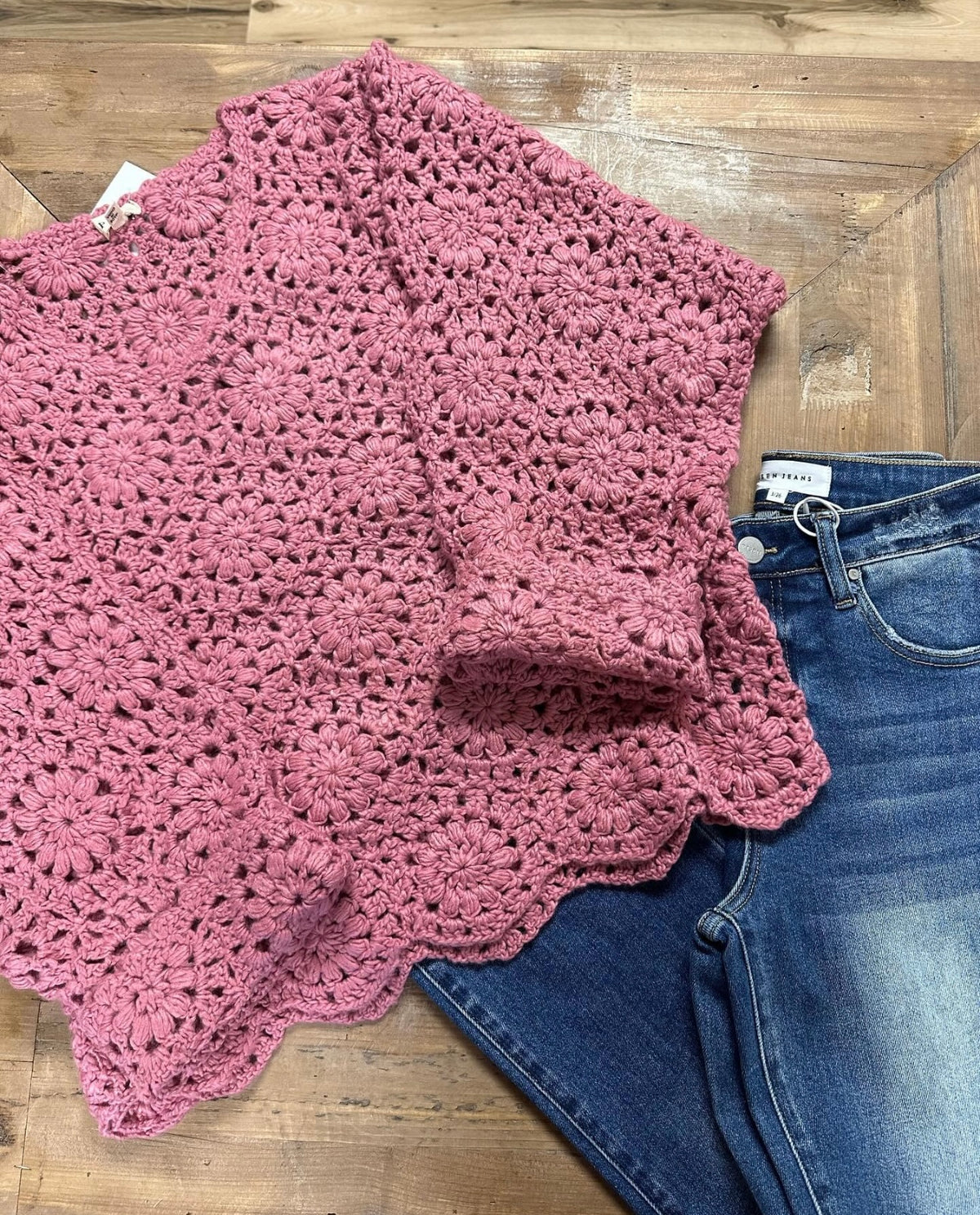 Pink Crochet Sweater